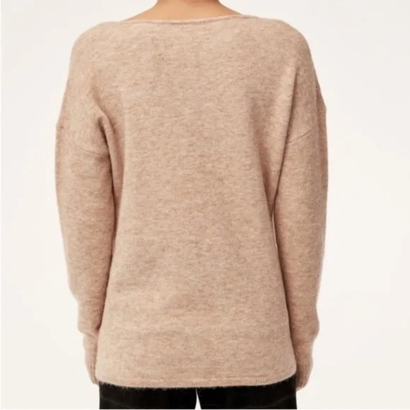 Babaton The Group Bambini Oatmeal Wrap Sweater Alpaca Wool Medium - Picture 2 of 10